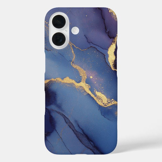 Blue background with gold streaks and dots Case-Mate iPhone case (Back)