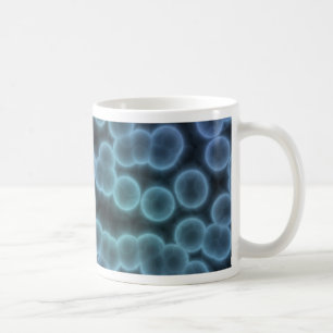 Blue bacteria background coffee mug