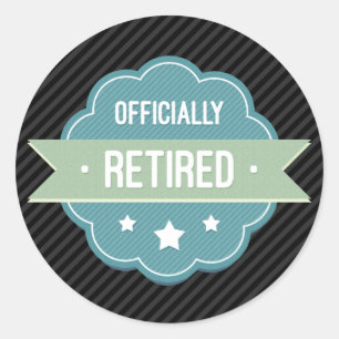 Blue Badge Officially Retired Classic Round Sticker