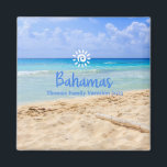 Blue Bahama  Magnet<br><div class="desc">Cute personalizable Bahamas Trip souvenir.

Customisation:
Change Caption and year to make it unique.</div>
