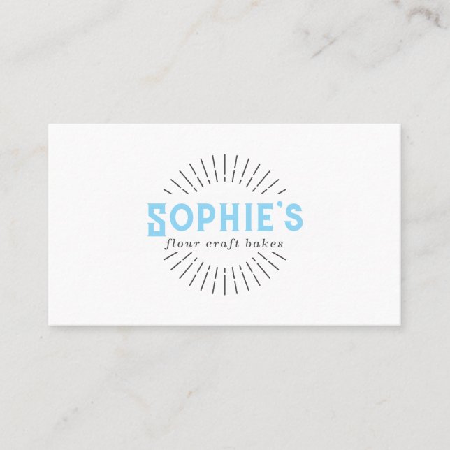 Blue Baker Bakery Logo Business Card (Front)