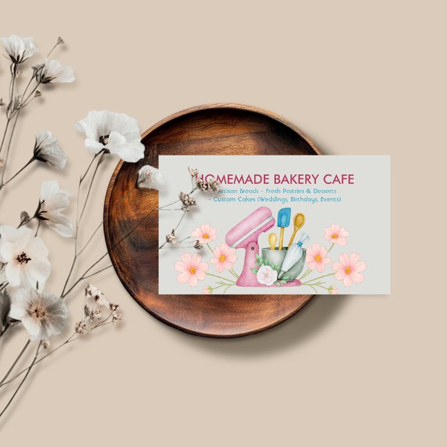 Blue Bakery Kitchen Cake Making Business Card (Creator Uploaded)