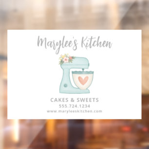 Blue Bakery Pastry Chef Business Window Cling