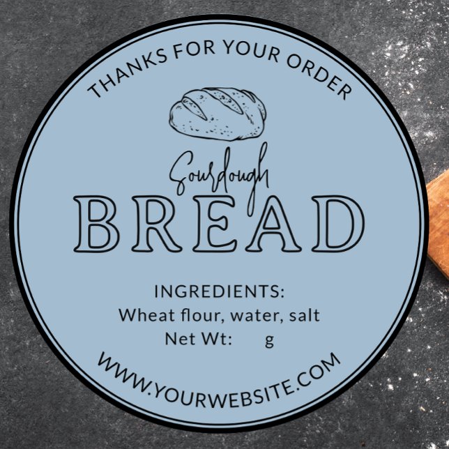 Blue Bakery Sourdough Bread Thank You Sticker (Creator Uploaded)