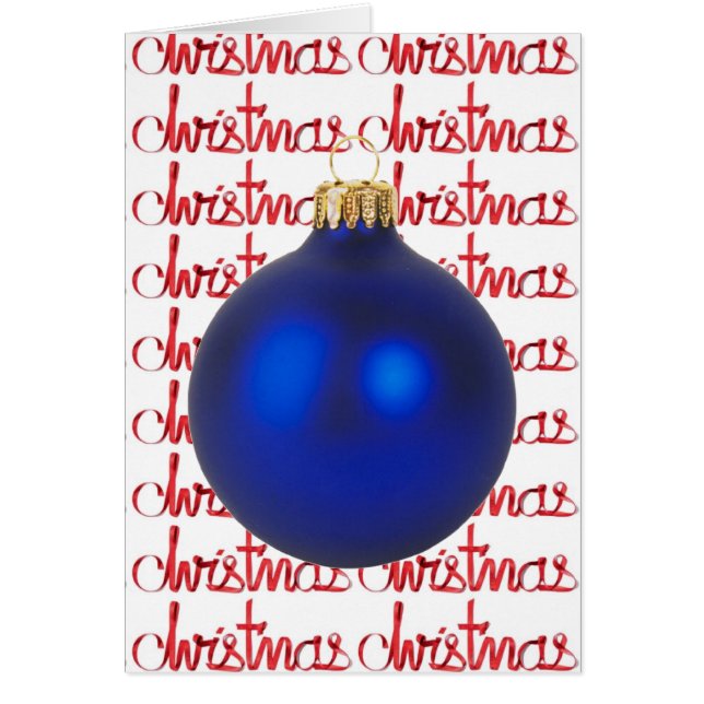 Blue Ball Christmas Decoration Red Ribbon Holiday (Front)