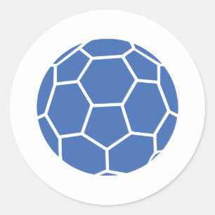 blue ball handball classic round sticker