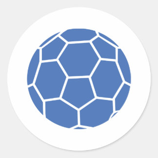 blue ball handball classic round sticker