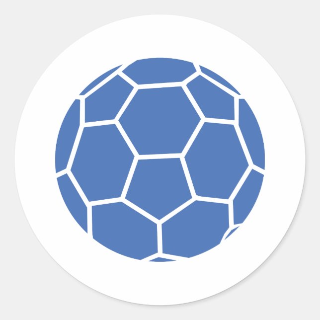 blue ball handball classic round sticker (Front)