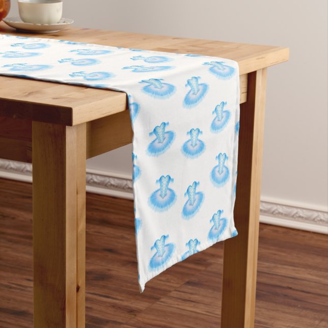 Blue Ballerina Birthday Tutu Ballet Short Table Runner (In Situ)