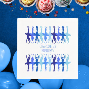 Blue Ballerina Custom Birthday Napkin