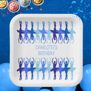 Blue Ballerina Group Silhouettes Personalised  Paper Plate