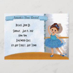 Blue Ballerina Invitation