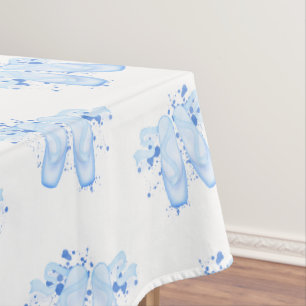 Blue Ballerina Pointe Shoes Ballet Tablecloth