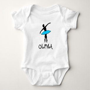 Blue Ballerina Tutu Personalised Ballet Dance Baby Bodysuit