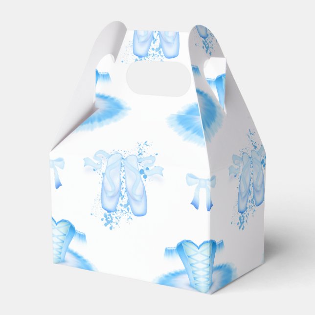 Blue Ballerina Tutu & Pointe Shoes Ballet Favour Box (Front Side)