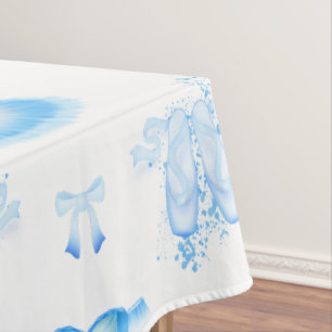 Blue Ballerina Tutu & Pointe Shoes Ballet Tablecloth