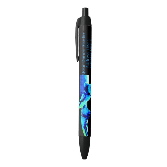 Blue Ballet Pointe Slippers Personalised Black Ink Pen (Top (Vertical))