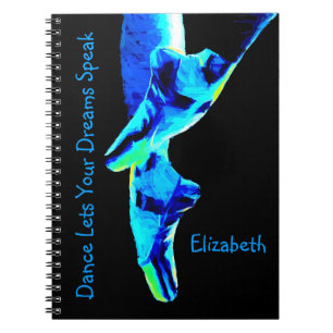 Blue Ballet Pointe Slippers Personalised Notebook