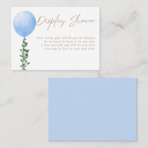 Blue Balloon Baby Boy Display Shower Enclosure Card