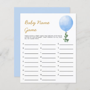 Blue Balloon Baby Shower Game