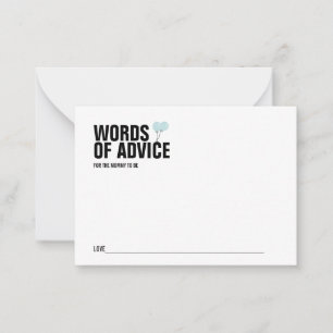 Blue Balloon Baby Shower Mummy Advice Card
