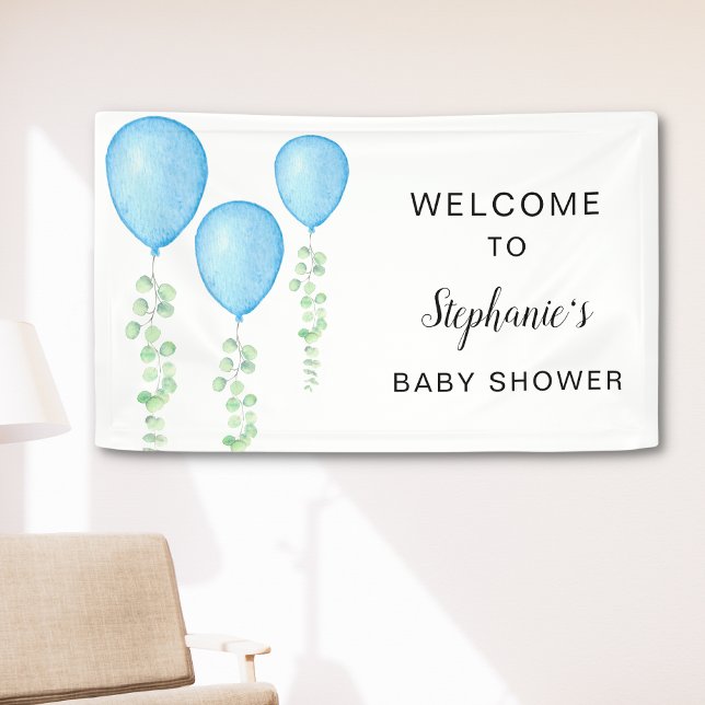  Blue Balloon Baby Shower Welcome Banner (Creator Uploaded)