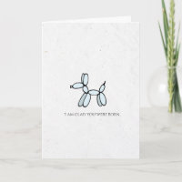 Blue balloon dog Happy Birthday