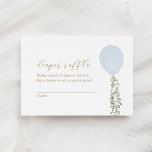 Blue Balloon Eucalyptus Diaper Raffle Ticket Enclo Enclosure Card<br><div class="desc">Encourage your baby shower guests to bring a pack of diapers for your little one with this Diaper Raffle ticket invitation insert.</div>