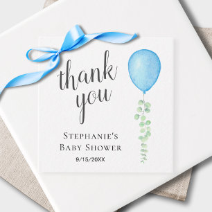 Blue Balloon Eucalyptus Thank You Favour Tags