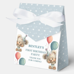 Blue Balloon Hedgehogs Celebration Favour Box