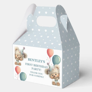 Blue Balloon Hedgehogs Celebration Favour Box