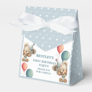 Blue Balloon Hedgehogs Celebration Favour Box