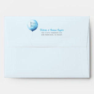 Blue Balloon It's A Boy Cute Baby Shower  Envelope