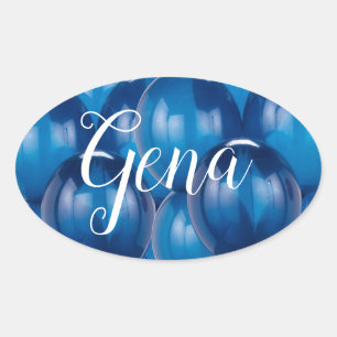 Blue Balloon Stickers and Envelope Seals Template