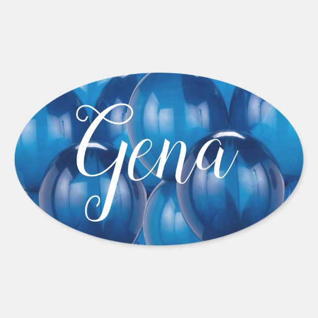 Blue Balloon Stickers and Envelope Seals Template (Front)