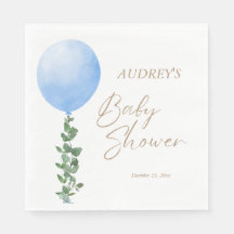Blue Balloon Watercolor Baby Boy Shower Oh Boy