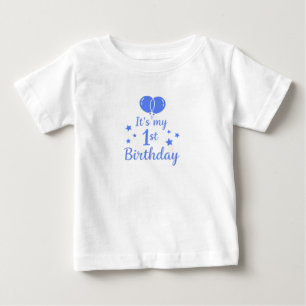 Blue Balloons 1st Birthday Baby T-Shirt