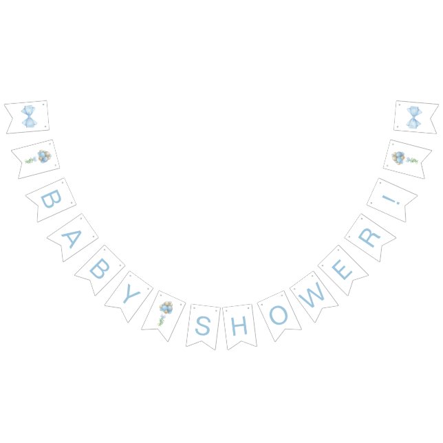 Blue Balloons Baby Shower Bunting (All)