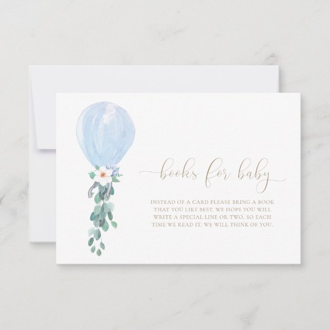 Blue Balloons Books For Baby Request Card (Front)