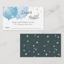 Blue Balloons Boy Baby Shower Diaper Request