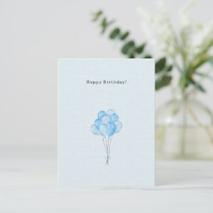 Blue Balloons Celebration Happy Birthday Card