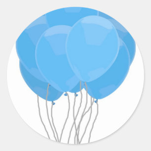 Blue Balloons Classic Round Sticker