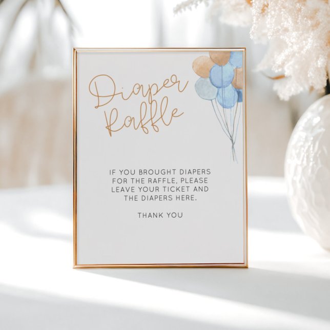 Blue Balloons Diaper Raffle Sign (Creator Uploaded)