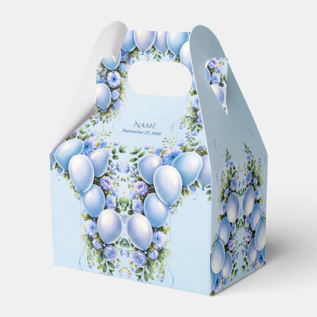 Blue Balloons Favour Box (Front Side)