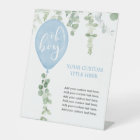 Blue balloons greenery custom sign make your own