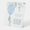 Blue balloons greenery custom sign make your own