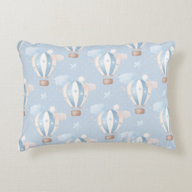 Blue Balloons Pattern Decorative Cushion (Front)