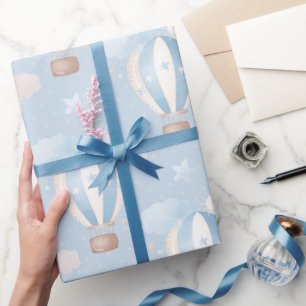 Blue Balloons Pattern Wrapping Paper