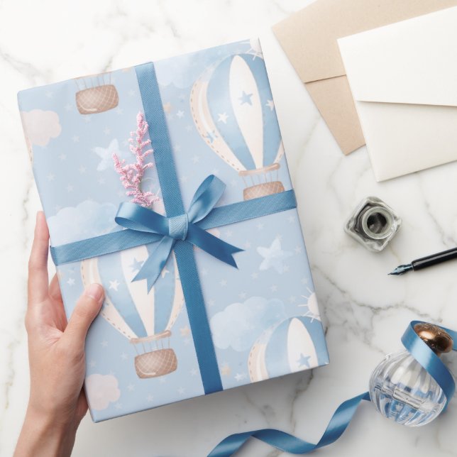 Blue Balloons Pattern Wrapping Paper (Gifting)