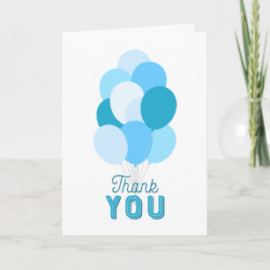 Blue Balloons Thank You Card